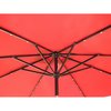Hiland Solar Market Umbrella with LED Lights in Red MK-UMB-R